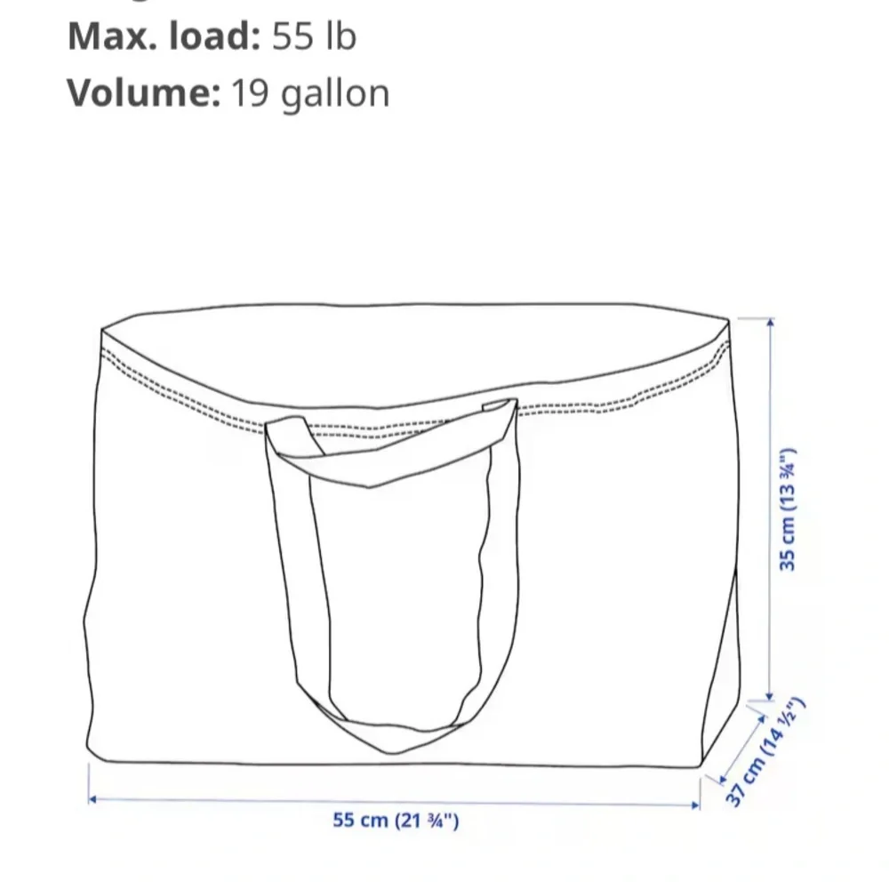 5 large Ikea BAGS blue sturdy organizing garage closet storage shopping new